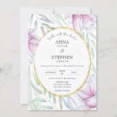 Elegante Magnolia Hochzeit Einladung (Vorderseite)