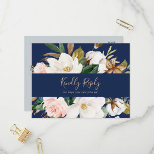 Elegante Magnolia Navy Song Request UAWG Postcard Einladungspostkarte