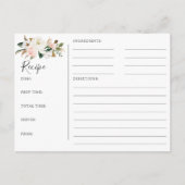 Elegante Magnolia Rosa Brautparty Rezept Karte (Vorderseite)