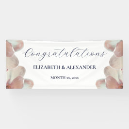 Elegante Magnolia Rosa und Weiße Hochzeit Banner