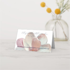 Elegante Magnolia Rosa und Weiße Hochzeit Platzkarte
