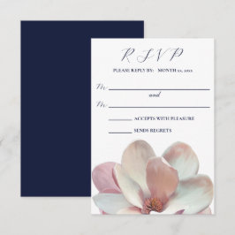 Elegante Magnolia Rosa und Weiße Hochzeit RSVP Karte
