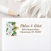 Elegante Magnolia-Rücksendeadressen-Aufkleber (Insitu)