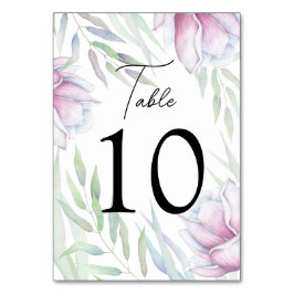 Elegante Magnolia Tischnummer Card