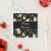 Elegante Magnolia und Berries Wasserfarbe Serviette (Beispiel)