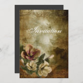 Elegante Magnolia Vintag Bridal Dusche Einladung (Vorne/Hinten)