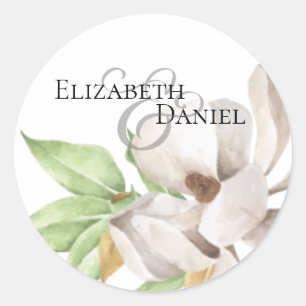 Elegante Magnolia Watercolor Classic Sticker