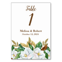 Elegante Magnolia Wedding Table Card