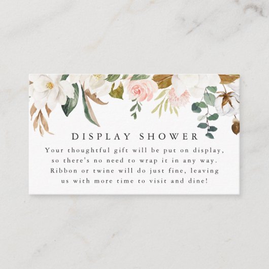 Elegante Magnolias Babydusche Begleitkarte (Vorderseite)