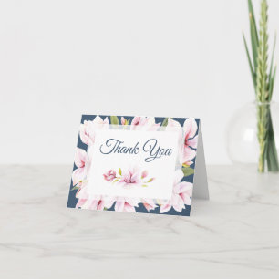 Elegante Magnolie Aquarell Florale Dankeskarten Dankeskarte