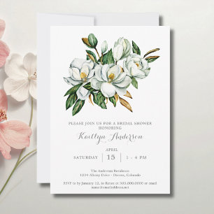 Elegante Magnolie-Brautparty Einladung