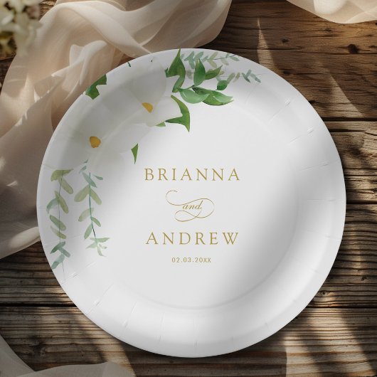 Elegante Magnolie Hochzeit  Pappteller