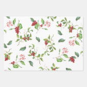 Elegante Magnolien und Red Berry Foliage Geschenkpapier Set (Vorderseite)