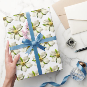 Elegante Magnolienblüten-Blume Frühlingshochzeit M Geschenkpapier