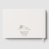 Elegante Magnolienblüten Hochzeit Gästebuch (Rückseite)