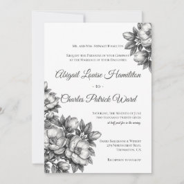 Elegante Magnolienblüten-Hochzeitseinladung Einladung