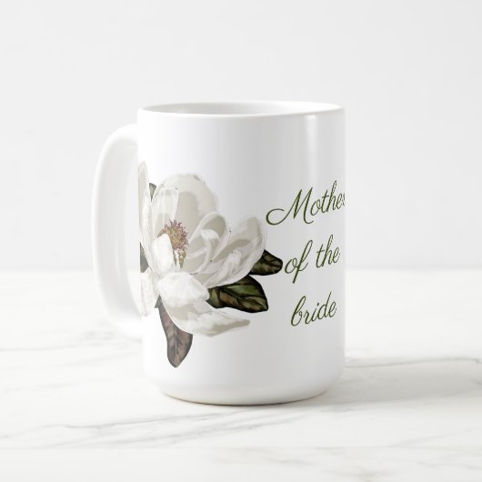 Elegante Magnolienblüten Kaffeetasse (Vorderseite Links)