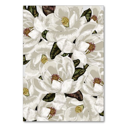 Elegante Magnolienblüten Tischnummer (Rückseite)