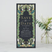 Elegante Magpie Art Nouveau Wedding Save the Date Einladung (Stehend Vorderseite)