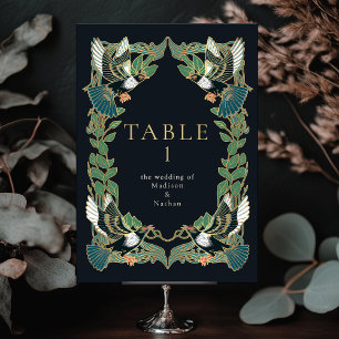 Elegante Magpie Jugendstil Einladung zur Hochzeit Tischnummer