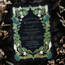 Elegante Magpie Jugendstil Hochzeit