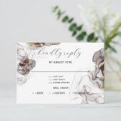 Elegante Mahogany und Gold RSVP Card (Stehend Vorderseite)