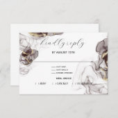 Elegante Mahogany und Gold RSVP Card (Vorne/Hinten)