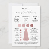 Elegante Maid of Honor Bridal Party Info Card Einladung (Vorderseite)