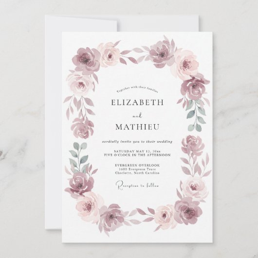 Elegante Maiglöckchen-Hochzeit Einladung (Vorderseite)
