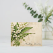 Elegante Maiglöckchen-Ostergrüße Postkarte (Stehend Vorderseite)