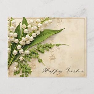 Elegante Maiglöckchen-Ostergrüße Postkarte