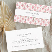 Elegante Majolica Wasserfarben Rosa Blumenstrauß Visitenkarte