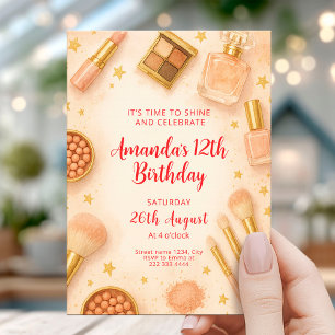 Elegante Make-up-Geburtstagsfeier Einladung
