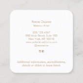 Elegante Makeup Artist Beauty Business Card Quadratische Visitenkarte (Rückseite)
