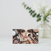 Elegante Makeup Artist Business Card Visitenkarte (Stehend Vorderseite)