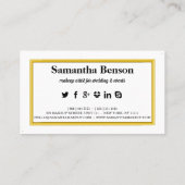 Elegante Makeup Artist Imitate Glitzer Chic Visitenkarte (Rückseite)