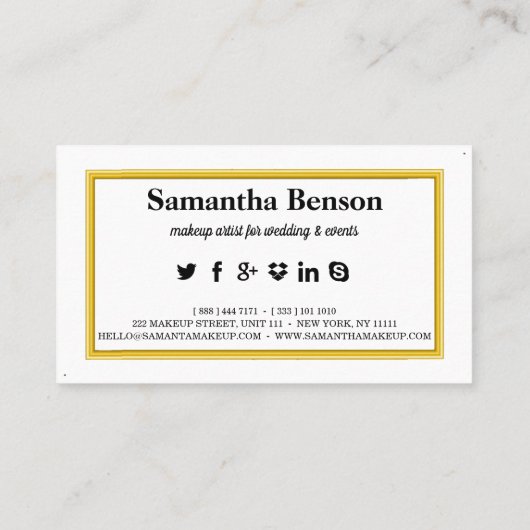 Elegante Makeup Artist Imitate Glitzer Chic Visitenkarte (Rückseite)
