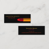 Elegante Makeup Artist Lipstick Beauty Mini Visitenkarte (Vorne/Hinten)