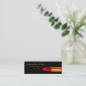 Elegante Makeup Artist Lipstick Beauty Mini Visitenkarte (Stehend Vorderseite)