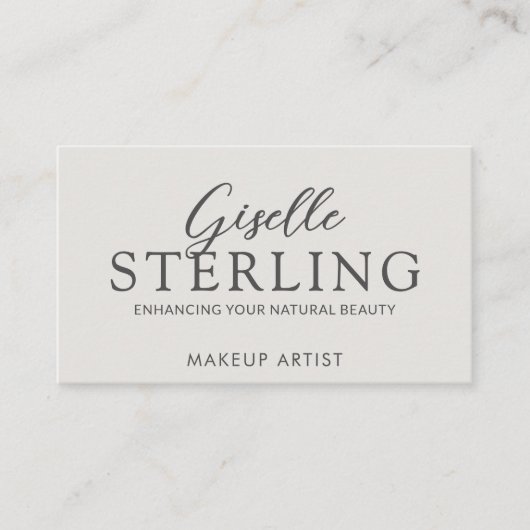 Elegante Makeup Artist Luxury Modernes Skript Visitenkarte (Vorderseite)