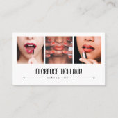 Elegante Makeup Künstlerfoto Collage Visitenkarte (Vorderseite)