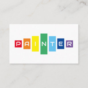 Elegante Maler regenbogenfarbene Quadrate Visitenkarte