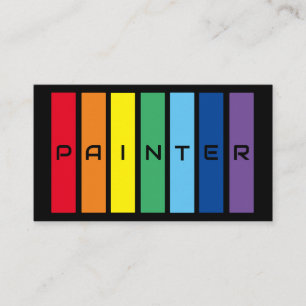 Elegante Maler Regenbogenfarbene Streifen Visitenkarte