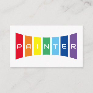 Elegante Maler Regenbogenfarbene Streifen Visitenkarte