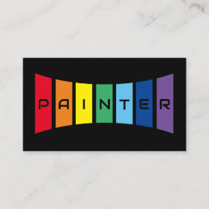 Elegante Maler Regenbogenfarbene Streifen Visitenkarte