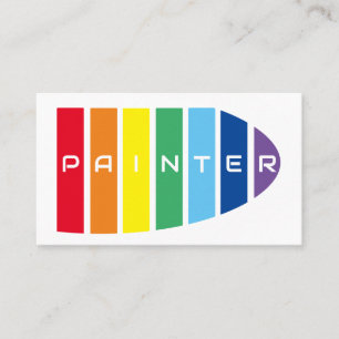 Elegante Maler Regenbogenfarbene Streifen Visitenkarte