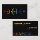 Elegante Malerbriefe mit Regenbogenfarben Visitenkarte (Vorne/Hinten)