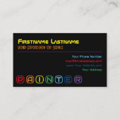 Elegante Malerbriefe mit Regenbogenfarben Visitenkarte (Rückseite)