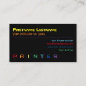 Elegante Malerbriefe mit Regenbogenfarben Visitenkarte (Rückseite)