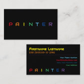 Elegante Malerbriefe mit Regenbogenfarben Visitenkarte (Vorne/Hinten)